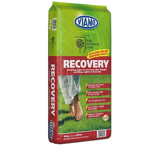 Viano Recovery Organic Lawn Fertiliser | Covers up to 200 sq.m | Lawn Feed, Weed and Moss Control | 10 kg